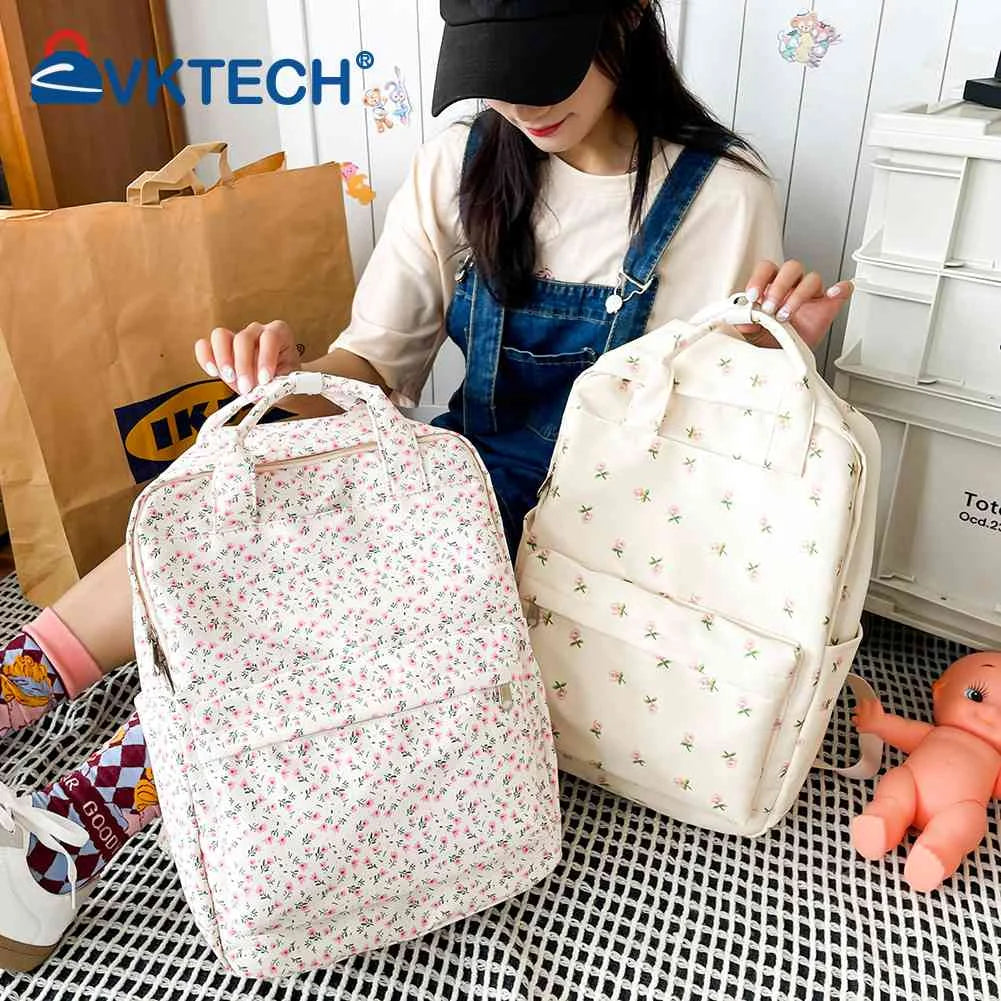 Floral Backpack Women Flower Prints Travel School Bag Rucksack