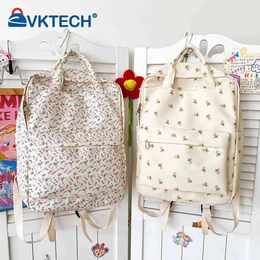 Floral Backpack Women Flower Prints Travel School Bag Rucksack