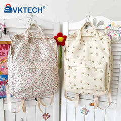 Floral Backpack Women Flower Prints Travel School Bag Rucksack