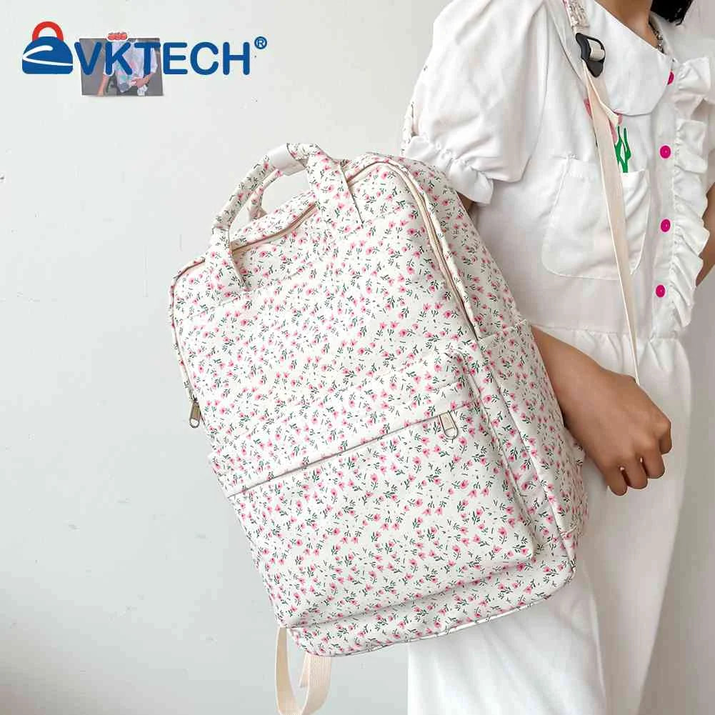 Floral Backpack Women Flower Prints Travel School Bag Rucksack