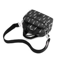 Floral Pattern Women Shoulder Bag Waterproof Nylon Handbag