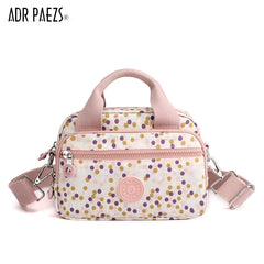 Floral Pattern Women Shoulder Bag Waterproof Nylon Handbag