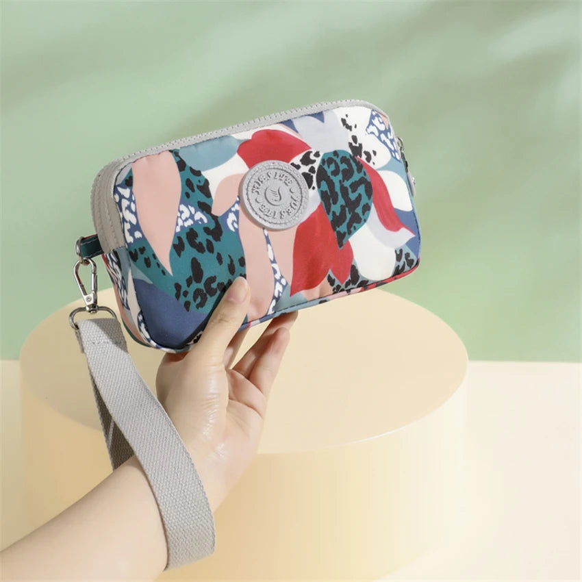 Flower Pattern Crossbody Bags Waterproof Nylon Shoulder Bag