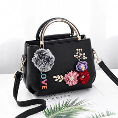 Flowers Crossbody Bag Vintage Small Shoulder Handbag Female Top-Handle