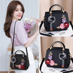 Flowers Crossbody Bag Vintage Small Shoulder Handbag Female Top-Handle