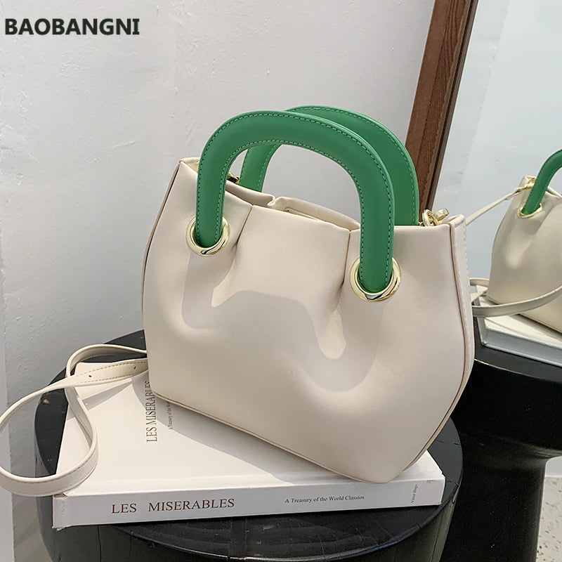 Fold Cloud Women Handbag Small PU Leather Shoulder Bags Short Handle Totes