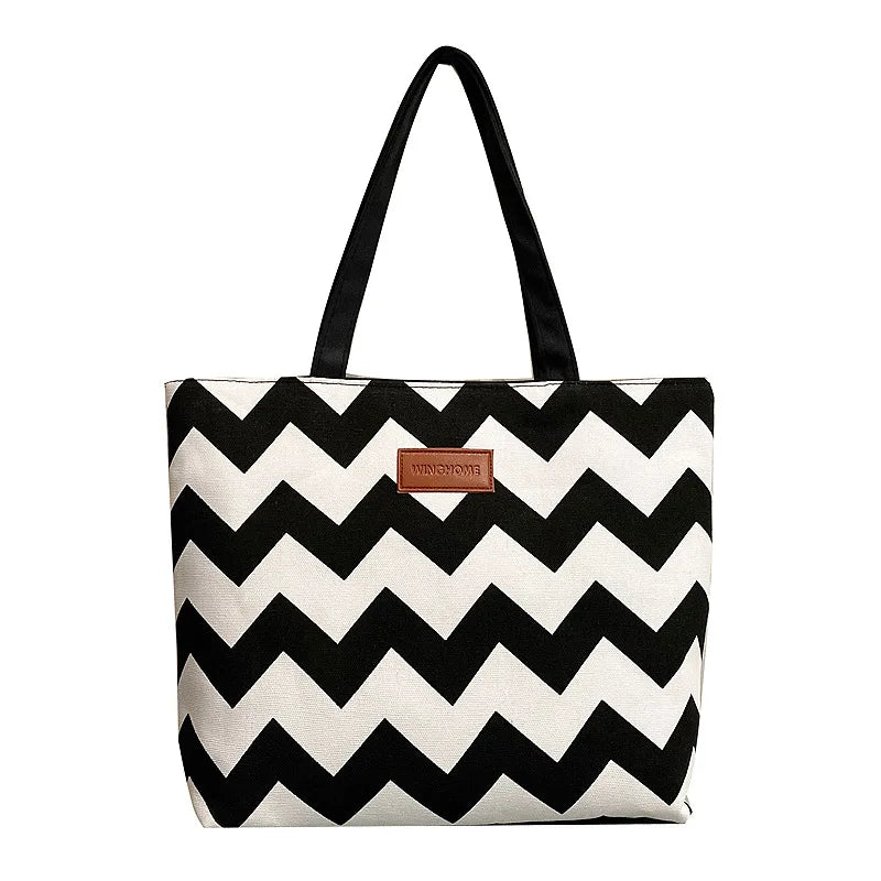 Women Flower Printing Canvas Tote Bag