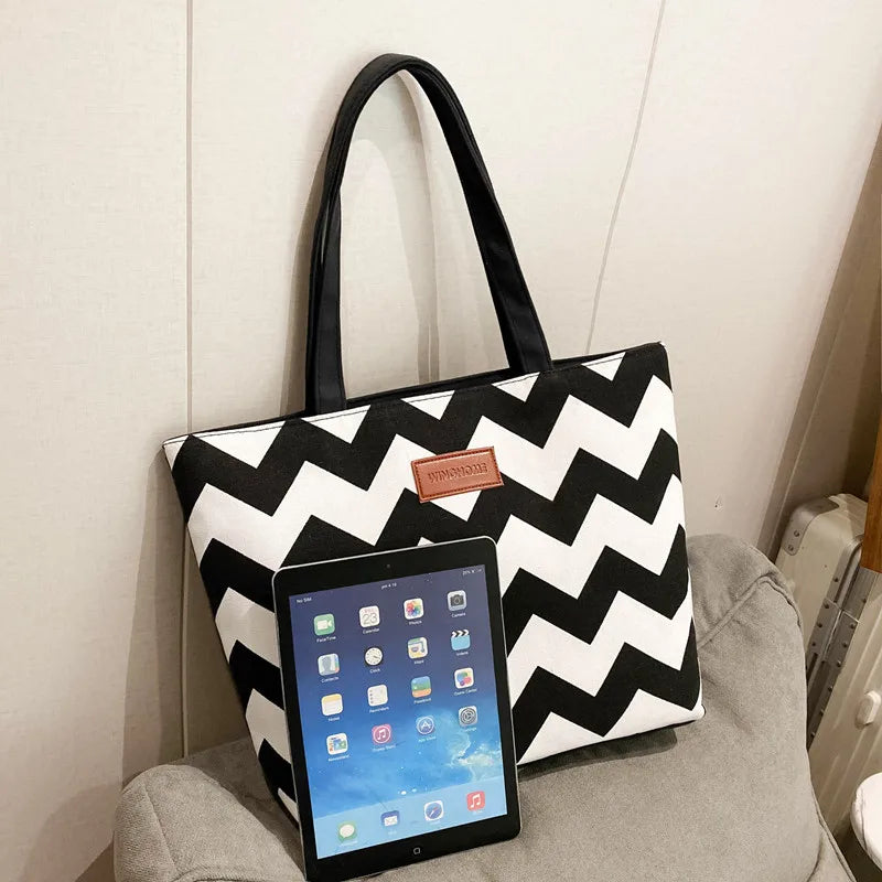 Women Flower Printing Canvas Tote Bag