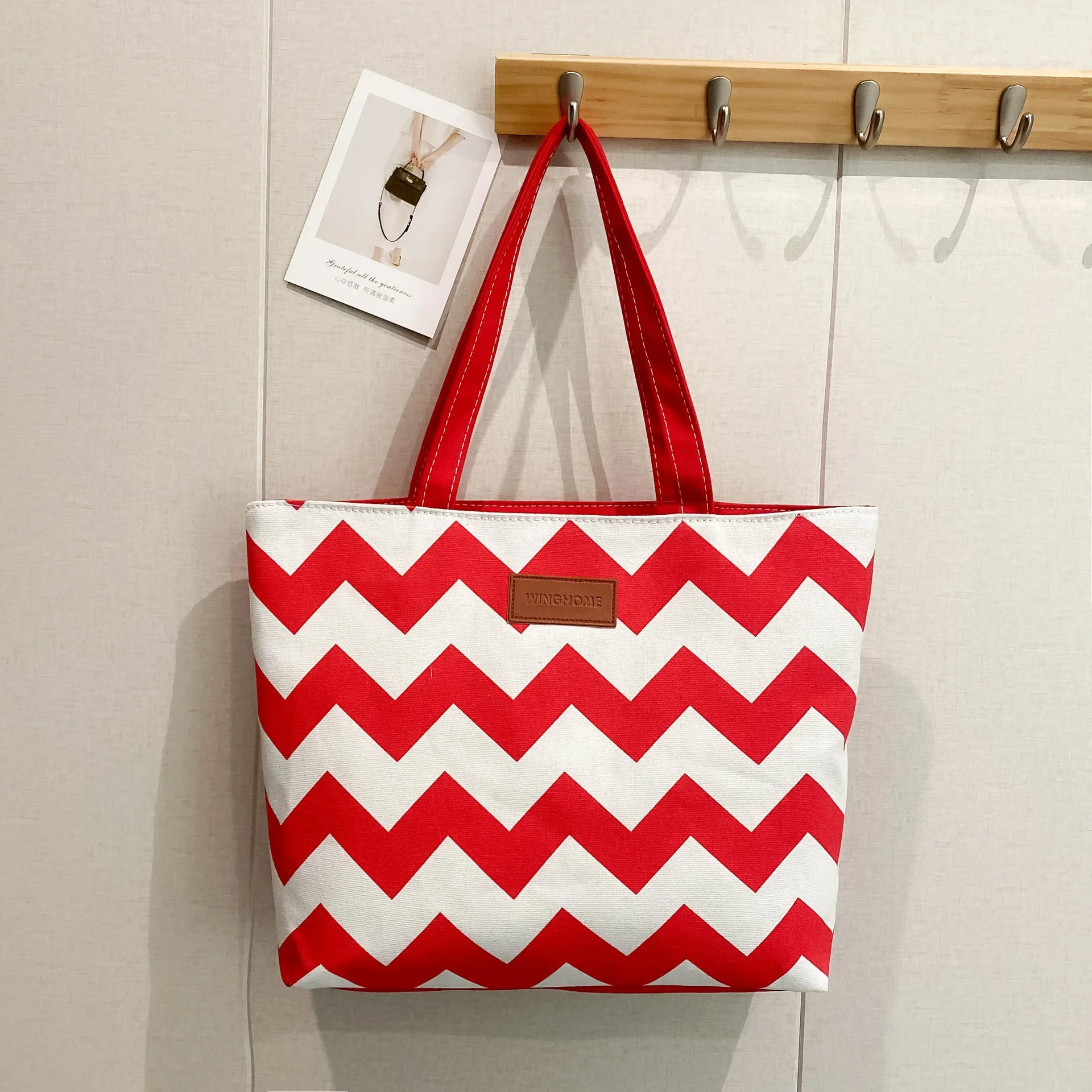 Women Flower Printing Canvas Tote Bag