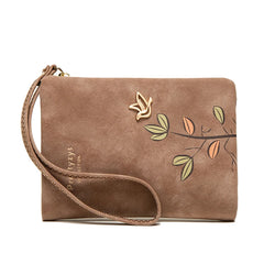 Flower Small Wallet Soft Leather Ladies Purses Short Female