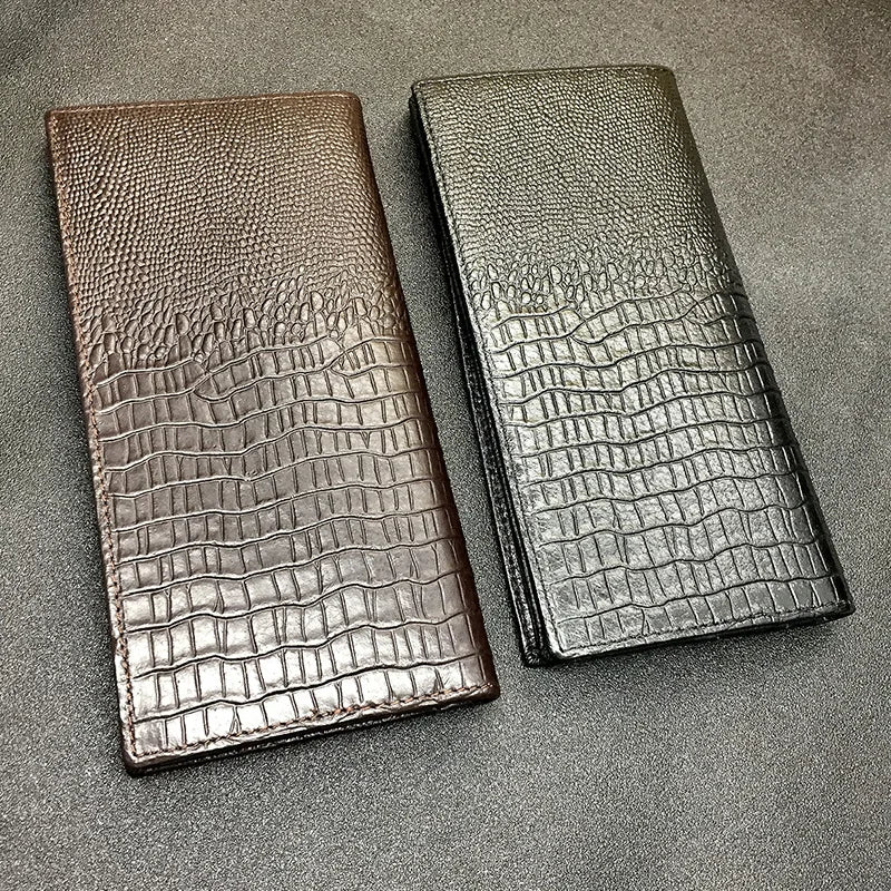 Personalized Crocodile Cattle Long Wallet