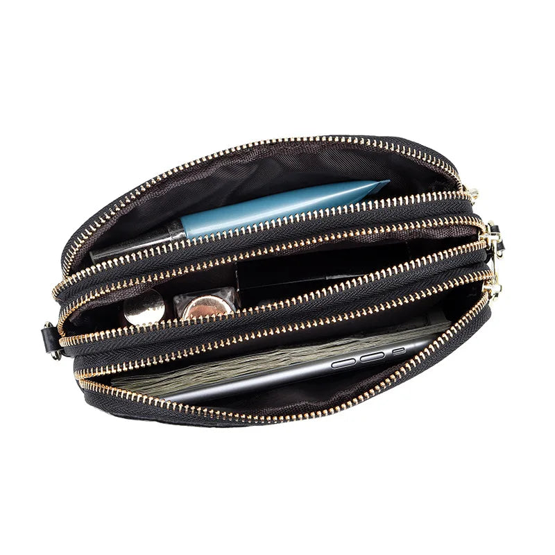 Small Floral Embossed Leather Crossbody Bag Wristlet Clutch