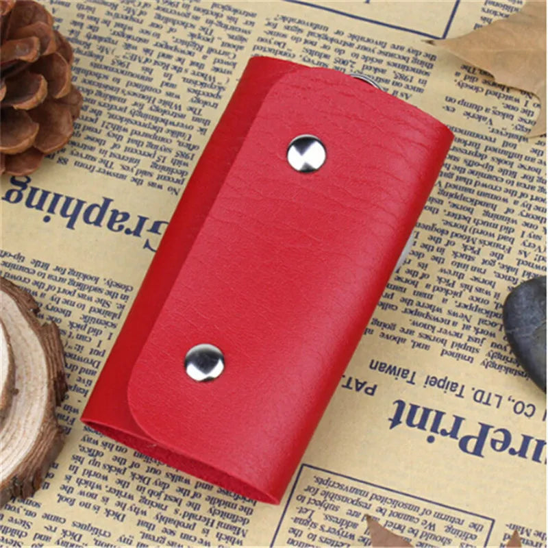 Keychain Organizer Leather Buckle Key Wallet Car Keychain Women Men Key Case