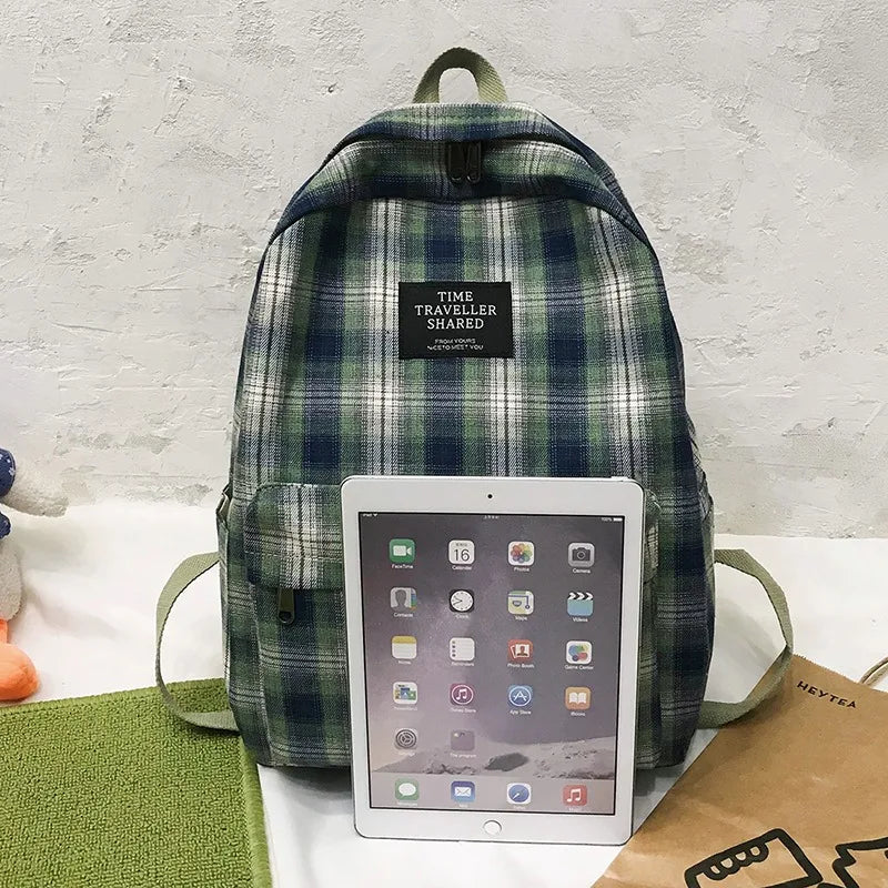 Casual Striped Girls College Backpack for Teenage Travel