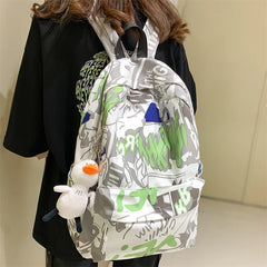 Graffiti Backpack Teen Couple Laptop Backbag Girl Student