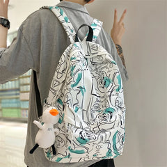 Graffiti Backpack Teen Couple Laptop Backbag Girl Student