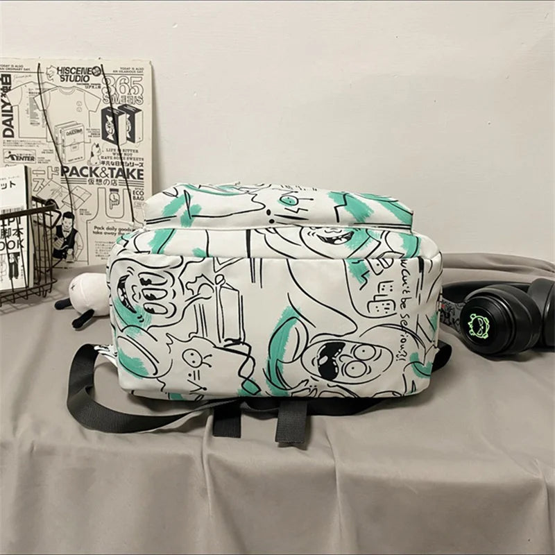 Graffiti Backpack Teen Couple Laptop Backbag Girl Student