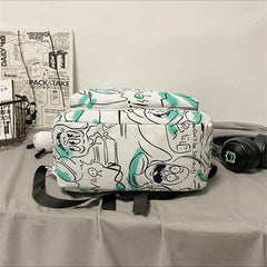 Graffiti Backpack Teen Couple Laptop Backbag Girl Student