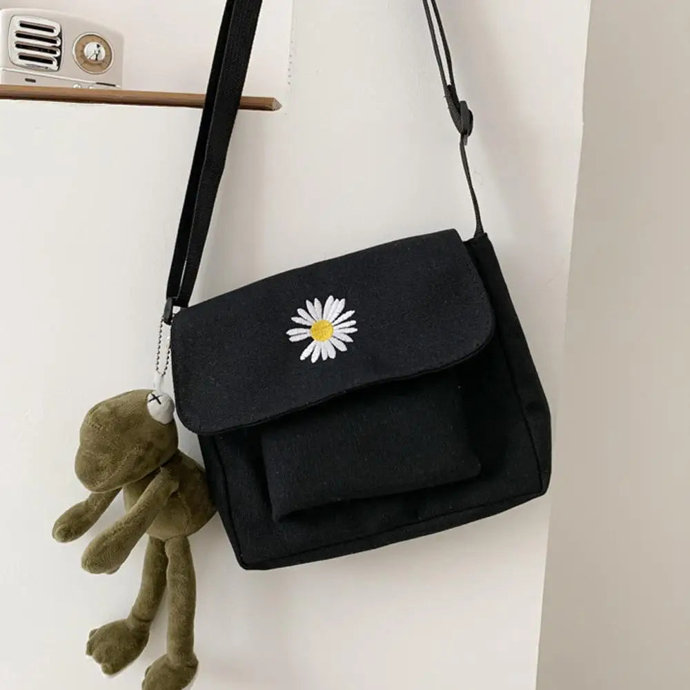 Daisy Small Cotton Bucket Pouch Mini Handbag