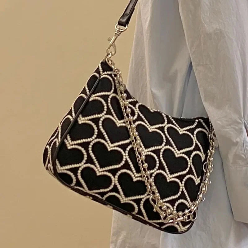 Embroidered Girl Shoulder Bag Gothic Tote Canvas Bag