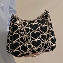 Embroidered Girl Shoulder Bag Gothic Tote Canvas Bag