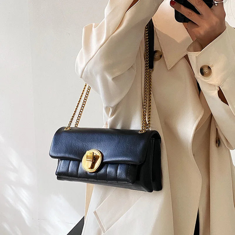 Soft PU Leather Chains Shoulder Bag Women Lady Messenger Bag