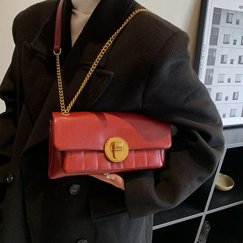Soft PU Leather Chains Shoulder Bag Women Lady Messenger Bag