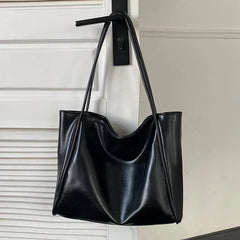 Oilskin Tote Bag Soft PU Leather Women Shoulder Bag