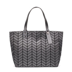Luminous Shoulder Bag Geometric Plaid Tote Crossbody