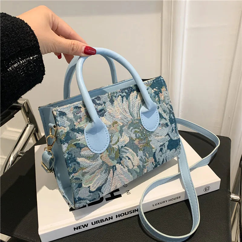 Women Messenger Bags Embossed Printing PU Leather Shoulder Bag