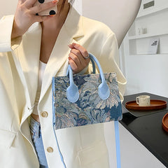 Women Messenger Bags Embossed Printing PU Leather Shoulder Bag