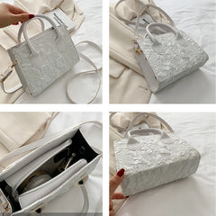 Women Messenger Bags Embossed Printing PU Leather Shoulder Bag