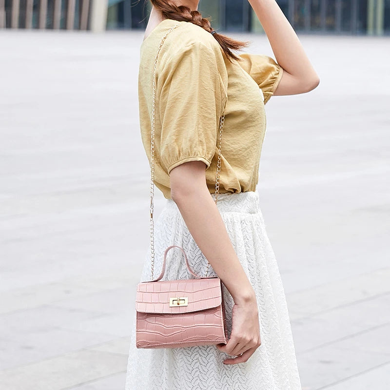 Women Crocodile Pattern Shoulder Bag Crossbody Tote