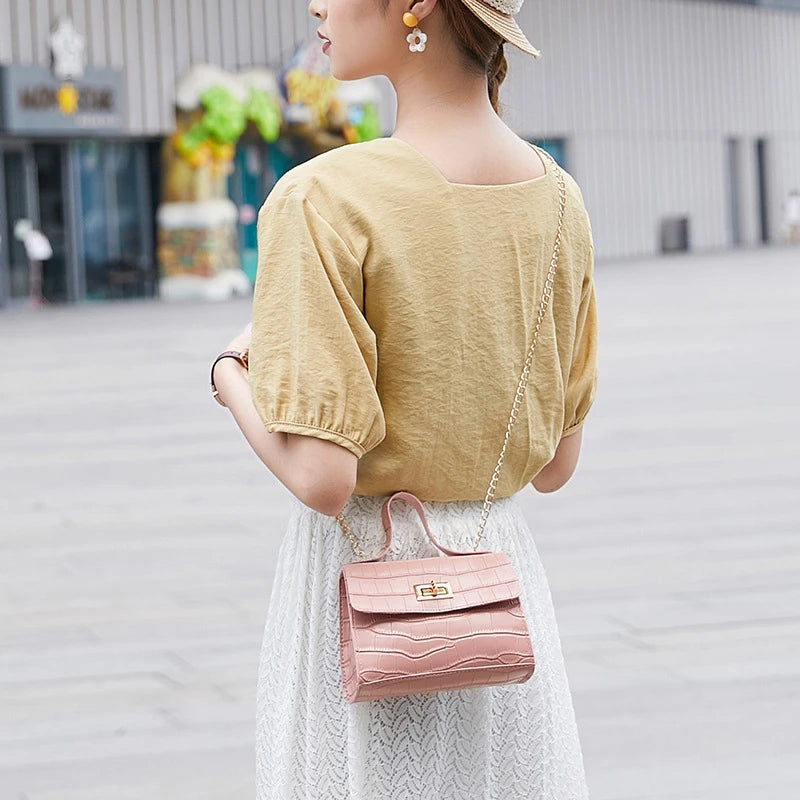 Women Crocodile Pattern Shoulder Bag Crossbody Tote