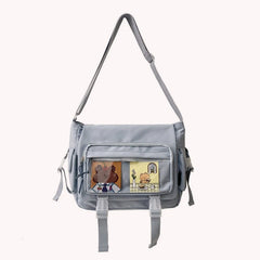Harajuku Crossbody Bags Solid Female Messenger Bags Multi-pockets
