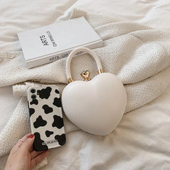Heart Bag Women Leather Handbags Punk Jelly Purse Bag Gothic Chain