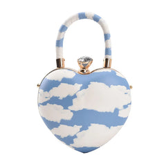 Heart Bag Women Leather Handbags Punk Jelly Purse Bag Gothic Chain