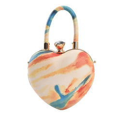 Heart Bag Women Leather Handbags Punk Jelly Purse Bag Gothic Chain