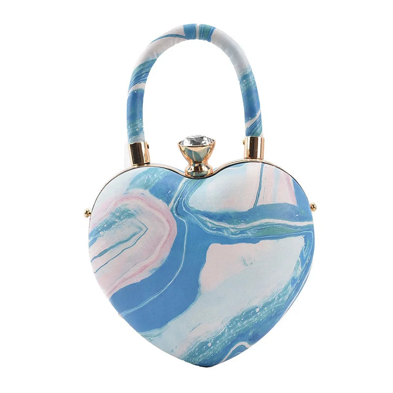 Heart Bag Women Leather Handbags Punk Jelly Purse Bag Gothic Chain