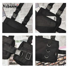 Hip Hop Streetwear Men Tactical Chest Rig Multi-pockets Waistcoat Chest Bag Vest