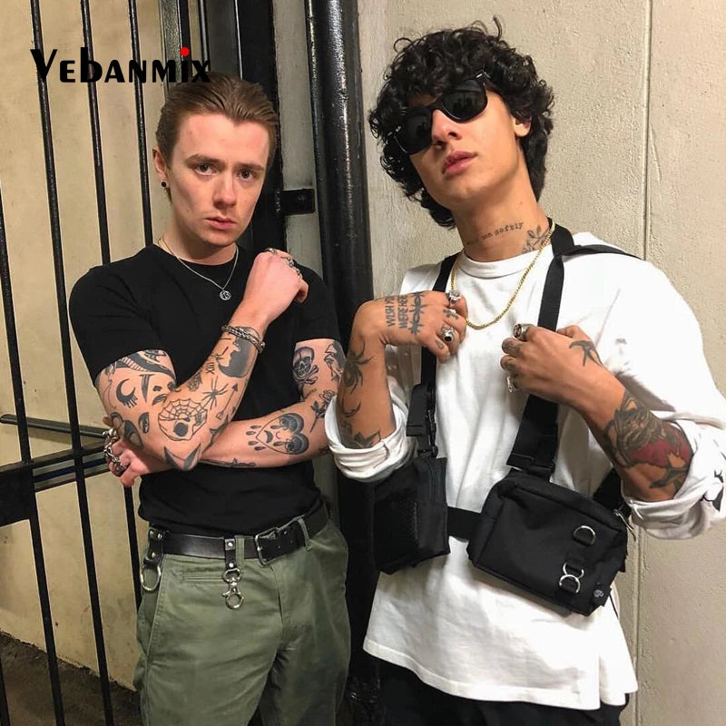 Hip Hop Streetwear Men Tactical Chest Rig Multi-pockets Waistcoat Chest Bag Vest