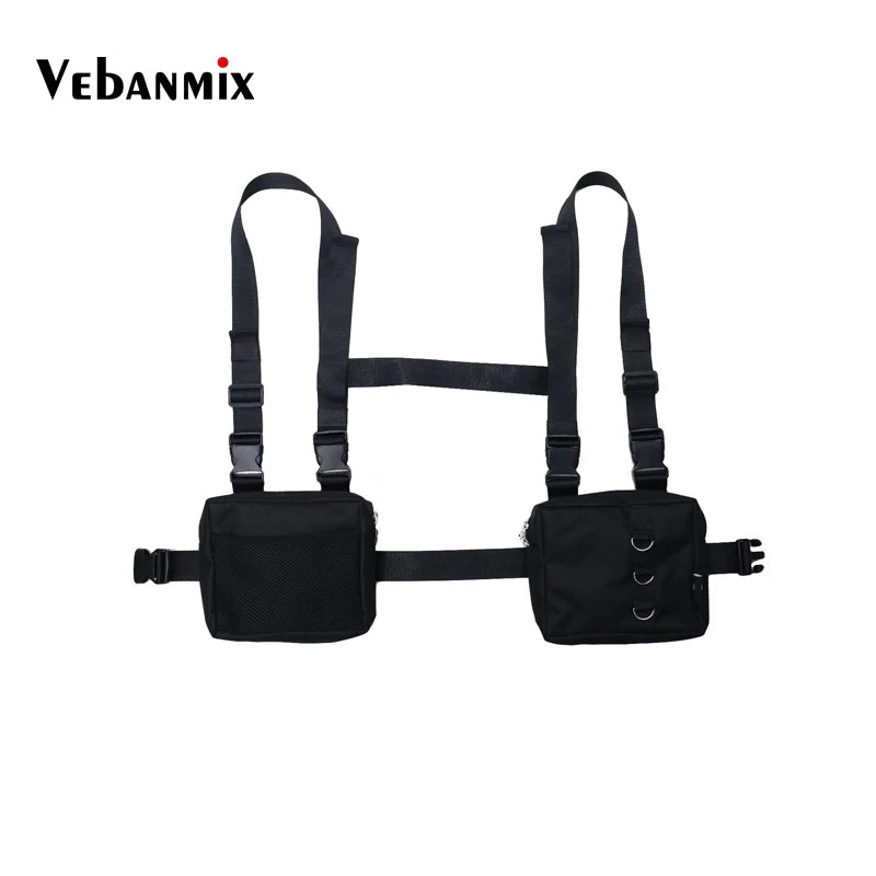 Hip Hop Streetwear Men Tactical Chest Rig Multi-pockets Waistcoat Chest Bag Vest
