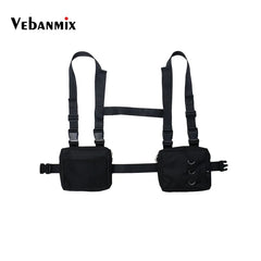 Hip Hop Streetwear Men Tactical Chest Rig Multi-pockets Waistcoat Chest Bag Vest