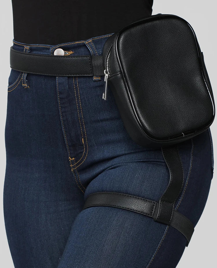 Hot Stylish Women Waist Leg Belt Leather Bag Fanny Pack For Hiking