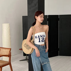 Round Letter Women Straw Shoulder Bag for Traveling HandBag