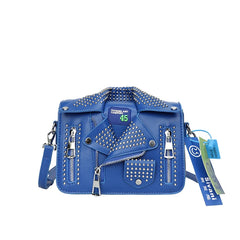 Studded Crossbody Bag Hip Hop Square Satchel