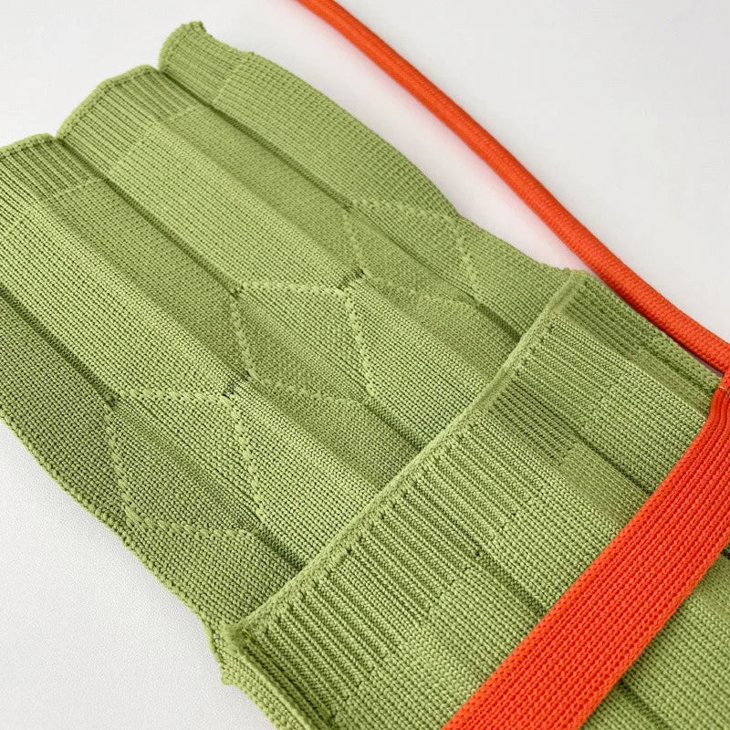 Pleated Mini Crossbody Bag Women Knitting Shoulder Messenger Phone Purse