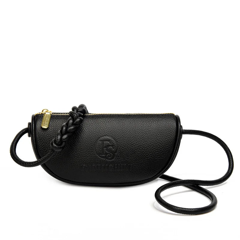 Vintage Leather Saddle Sling Handbag for Women