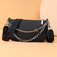 Vintage Leather Sling Chain Handbag for Women