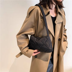 Quilted Top-handle Bag Casual for Autumn Winter